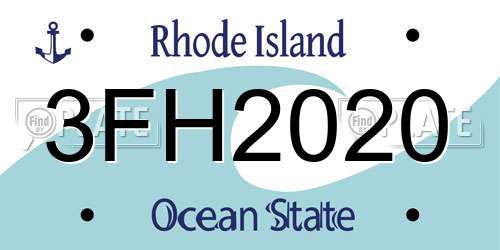 3FH2020 Rhode Island License Plate