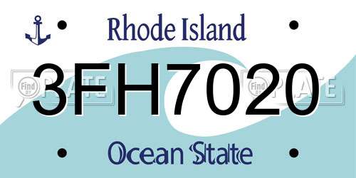 3FH7020 Rhode Island License Plate