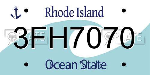 3FH7070 Rhode Island License Plate