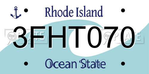 3FHT070 Rhode Island License Plate