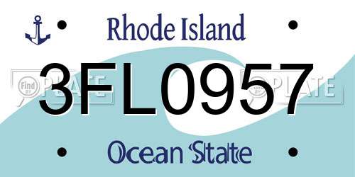 3FL0957 Rhode Island License Plate