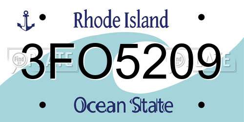 3FO5209 Rhode Island License Plate