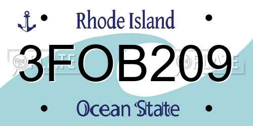 3FOB209 Rhode Island License Plate