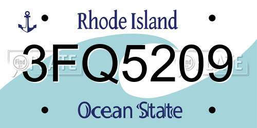3FQ5209 Rhode Island License Plate