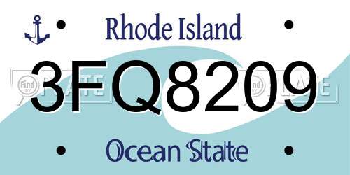 3FQ8209 Rhode Island License Plate