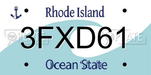 3FXD61 Rhode Island License Plate