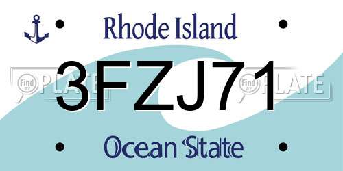 3FZJ71 Rhode Island License Plate