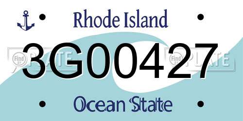 3G00427 Rhode Island License Plate