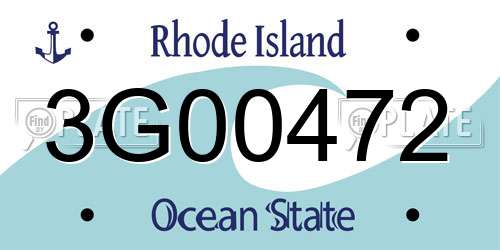 3G00472 Rhode Island License Plate