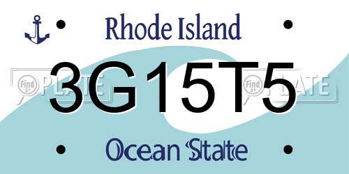 3G15T5 Rhode Island License Plate