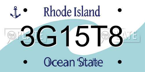 3G15T8 Rhode Island License Plate