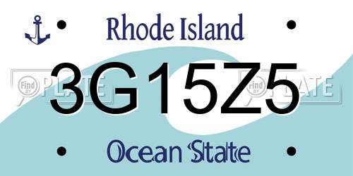 3G15Z5 Rhode Island License Plate