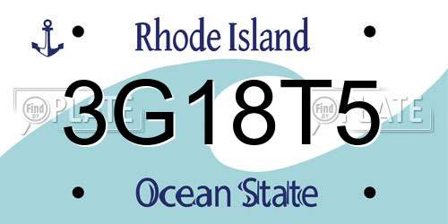 3G18T5 Rhode Island License Plate