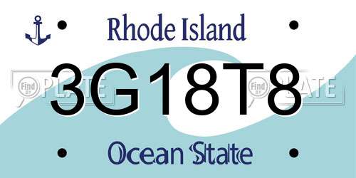 3G18T8 Rhode Island License Plate