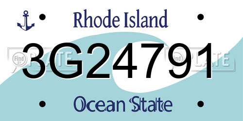 3G24791 Rhode Island License Plate