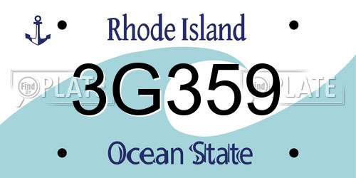 3G359 Rhode Island License Plate
