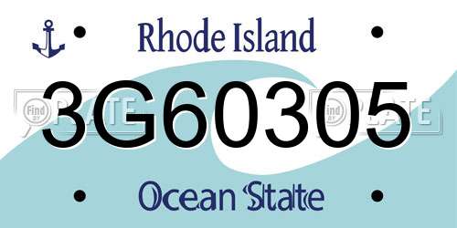 3G60305 Rhode Island License Plate