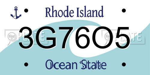 3G76O5 Rhode Island License Plate