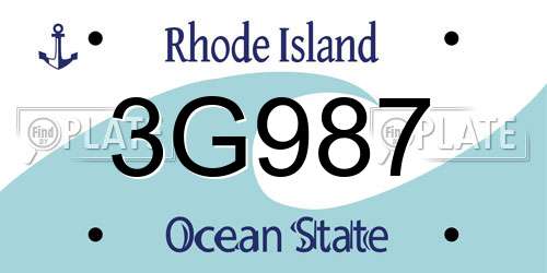 3G987 Rhode Island License Plate
