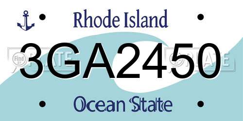 3GA2450 Rhode Island License Plate