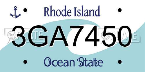 3GA7450 Rhode Island License Plate