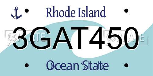 3GAT450 Rhode Island License Plate