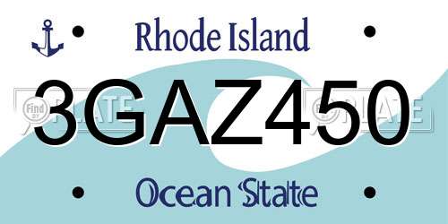 3GAZ450 Rhode Island License Plate