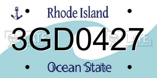 3GD0427 Rhode Island License Plate