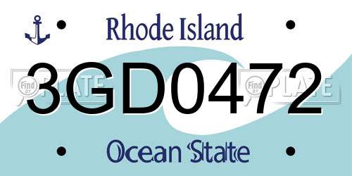 3GD0472 Rhode Island License Plate