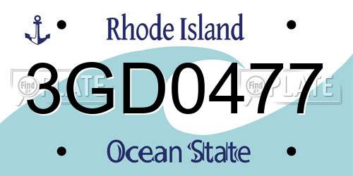 3GD0477 Rhode Island License Plate