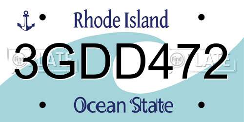 3GDD472 Rhode Island License Plate