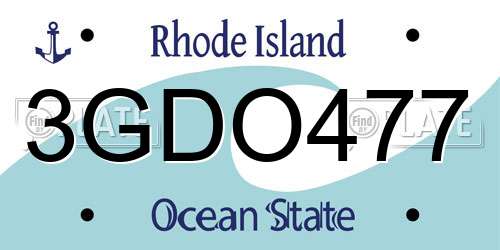 3GDO477 Rhode Island License Plate