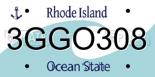 3GGO308 Rhode Island License Plate