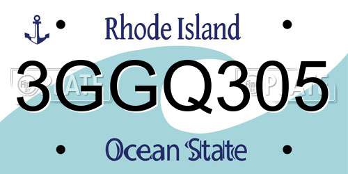 3GGQ305 Rhode Island License Plate