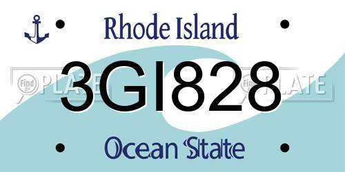 3GI828 Rhode Island License Plate
