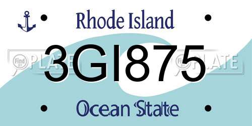 3GI875 Rhode Island License Plate