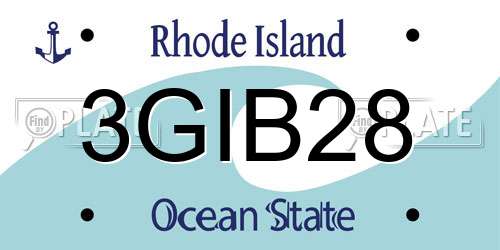 3GIB28 Rhode Island License Plate