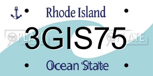 3GIS75 Rhode Island License Plate