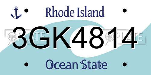 3GK4814 Rhode Island License Plate