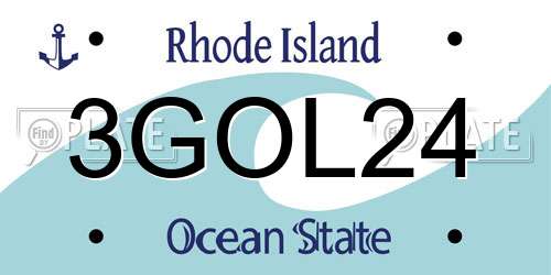3GOL24 Rhode Island License Plate