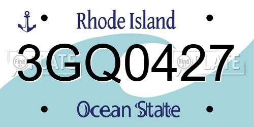 3GQ0427 Rhode Island License Plate
