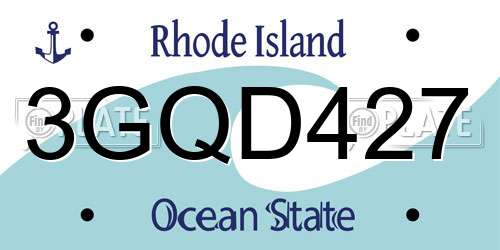 3GQD427 Rhode Island License Plate
