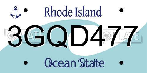 3GQD477 Rhode Island License Plate