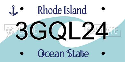 3GQL24 Rhode Island License Plate