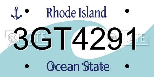 3GT4291 Rhode Island License Plate