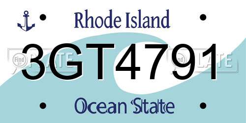 3GT4791 Rhode Island License Plate