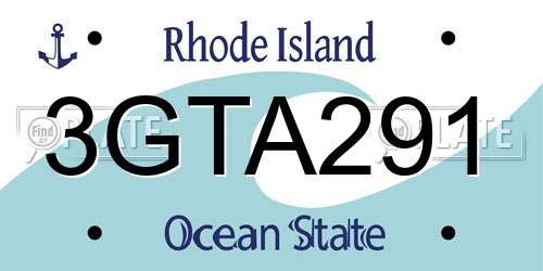 3GTA291 Rhode Island License Plate