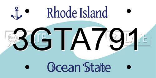 3GTA791 Rhode Island License Plate