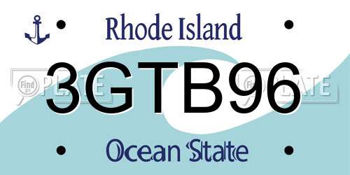 3GTB96 Rhode Island License Plate