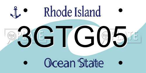 3GTG05 Rhode Island License Plate